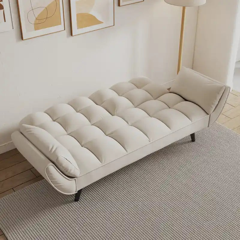 57-calowa rozkładana sofa z regulowanym oparciem i 2 poduszkami