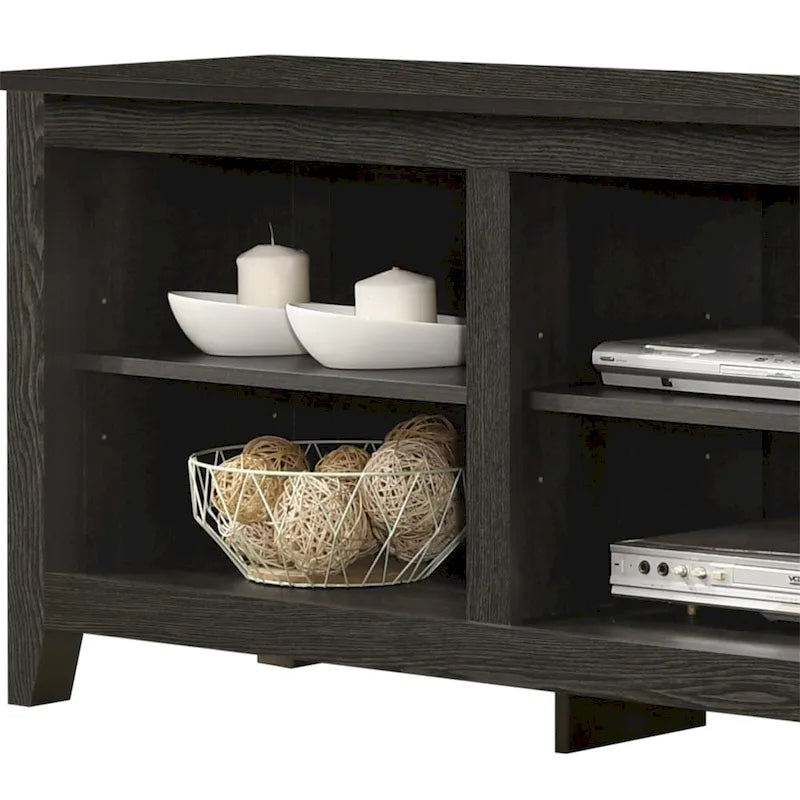70 Inch TV Stand Open Shelves 6 Cable Management Cutouts