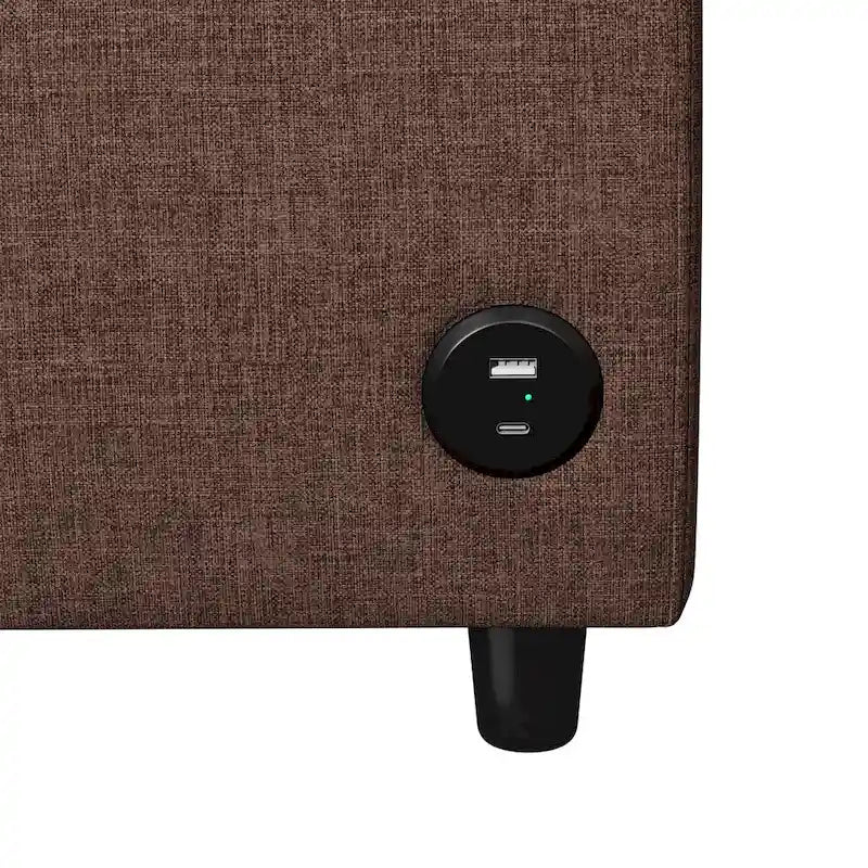 57,9-calowa rozkładana sofa z funkcją spania Twin z pianką z pamięcią kształtu i 2 portami USB
