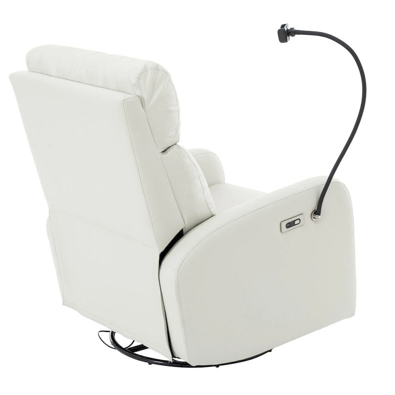 Elektryczny fotel rozkładany, obrót 270°, USB, regulowany podnóżek