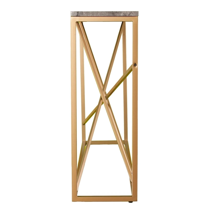 Konsola imitacja marmuru na żelaznej podstawie 132 cm