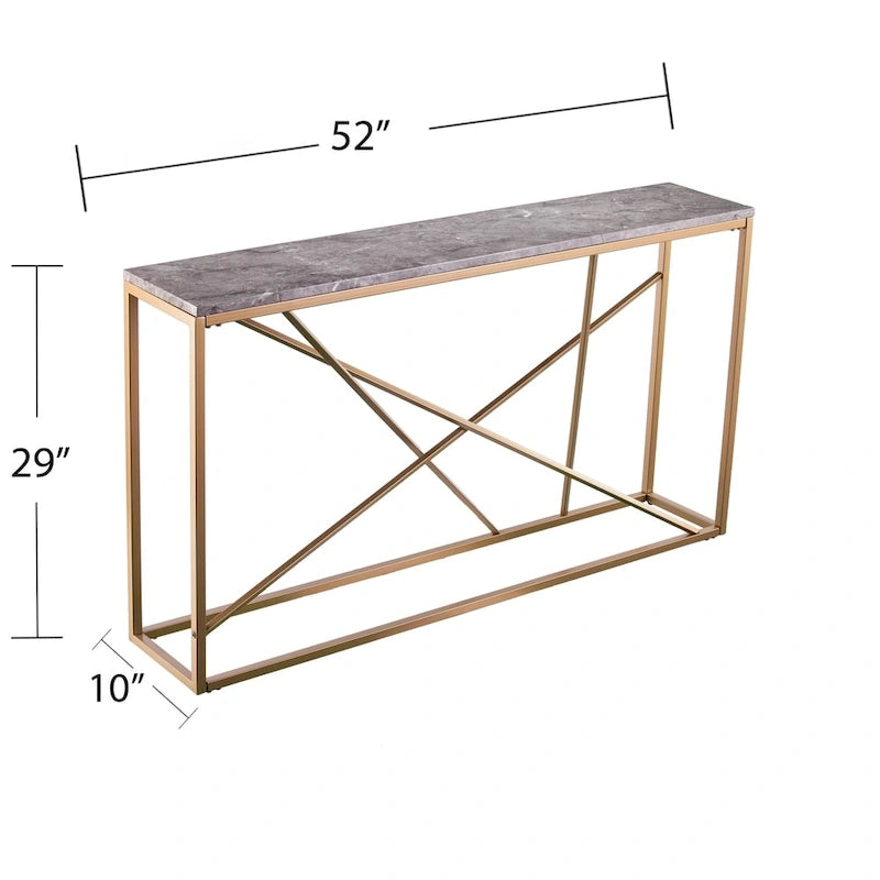 Konsola imitacja marmuru na żelaznej podstawie 132 cm