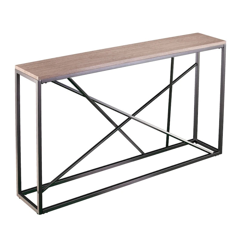 Konsola imitacja marmuru na żelaznej podstawie 132 cm