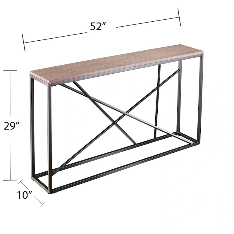 Konsola imitacja marmuru na żelaznej podstawie 132 cm