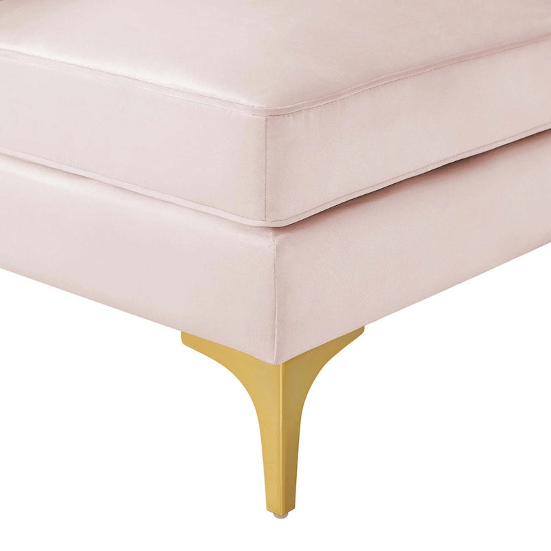 Sześcioczęściowa Sofa Narożna Tapicerowana Aksamitem w Pionowe Pasy
