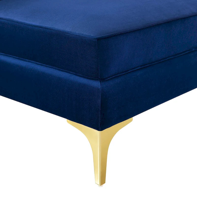 Sześcioczęściowa Sofa Narożna Tapicerowana Aksamitem w Pionowe Pasy