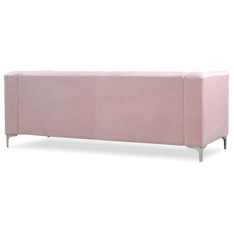 Czarna Sofa Narożna Tapicerowana Aksamitem z Szezlongiem 83 Cale