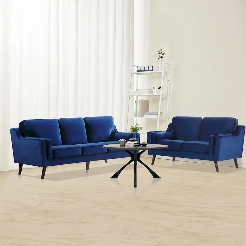 Aksamitna sofa trzyosobowa z podłokietnikami, stelaż z litego drewna, 203 cm