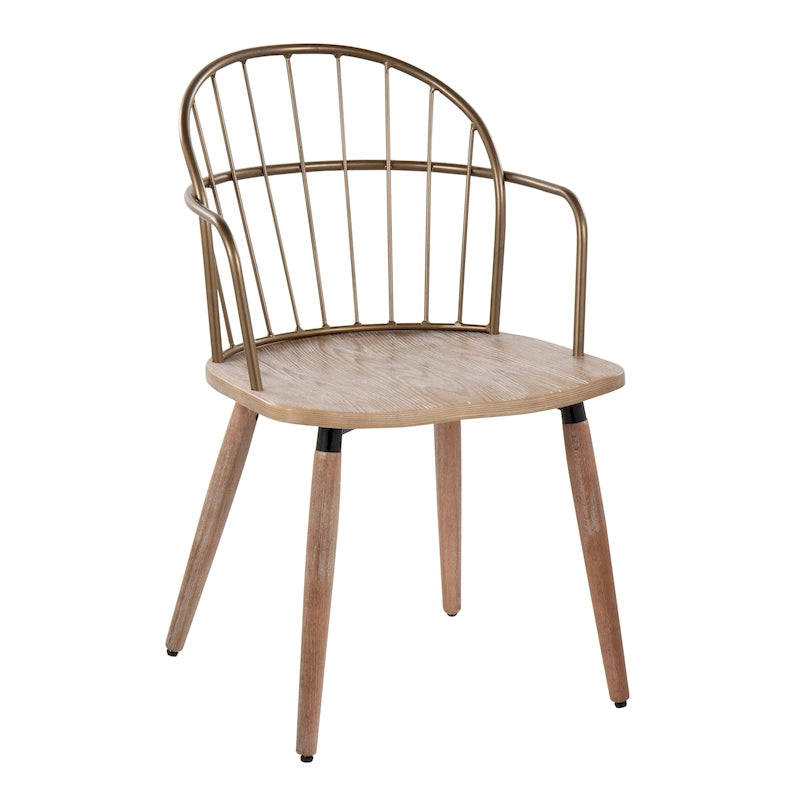 Industrial Spindle Back Chair Dark Walnut Wood Black Metal