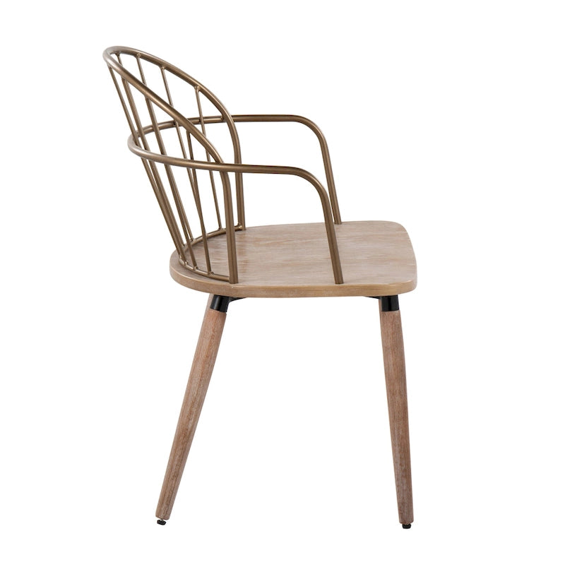 Industrial Spindle Back Chair Dark Walnut Wood Black Metal