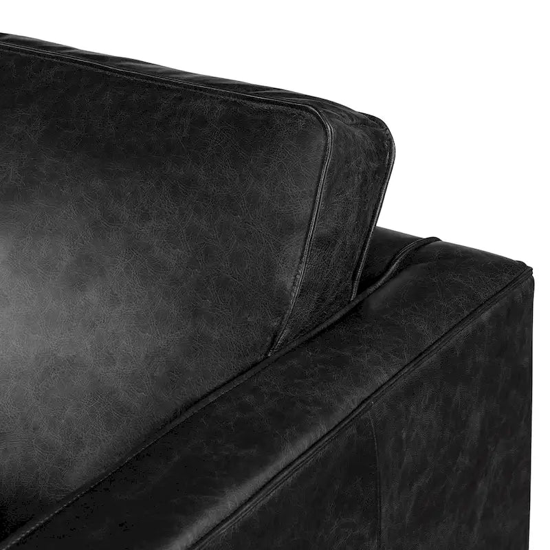 Sofa z włoskiej skóry licowej o długości 82,5 cala, rama z litego drewna