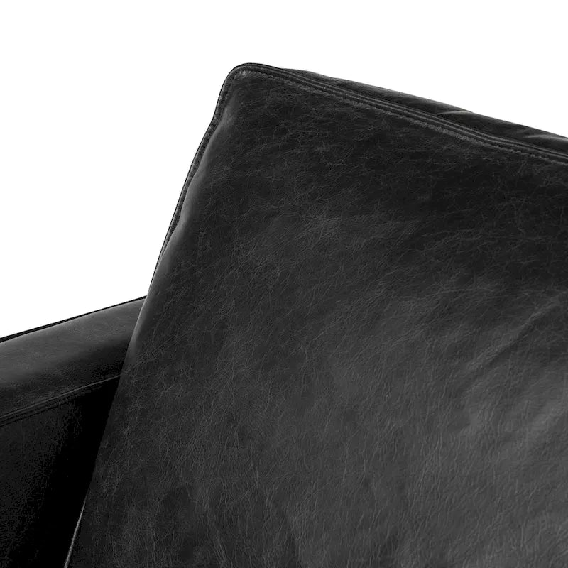 Sofa z włoskiej skóry licowej o długości 82,5 cala, rama z litego drewna