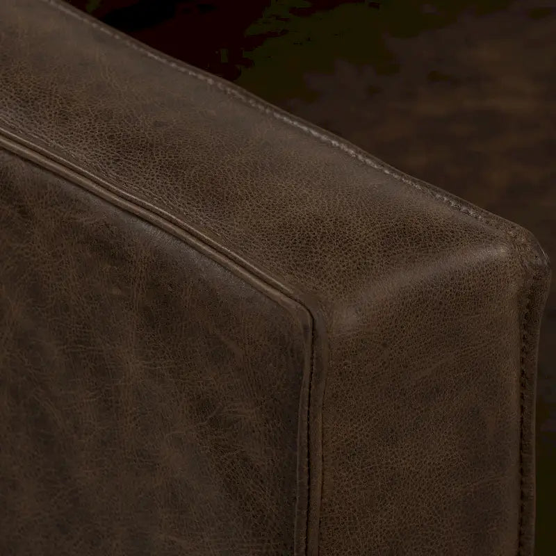 Sofa z włoskiej skóry licowej o długości 82,5 cala, rama z litego drewna