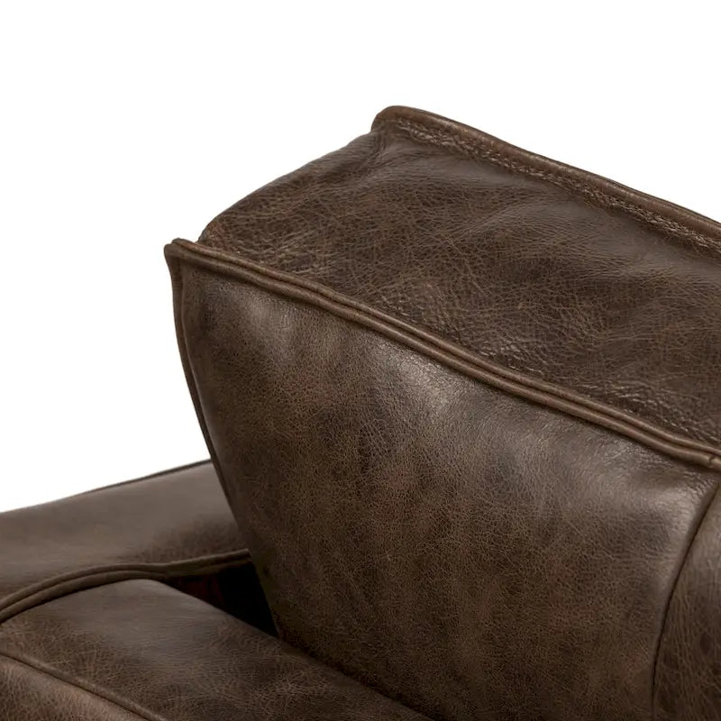 Sofa z włoskiej skóry licowej o długości 82,5 cala, rama z litego drewna
