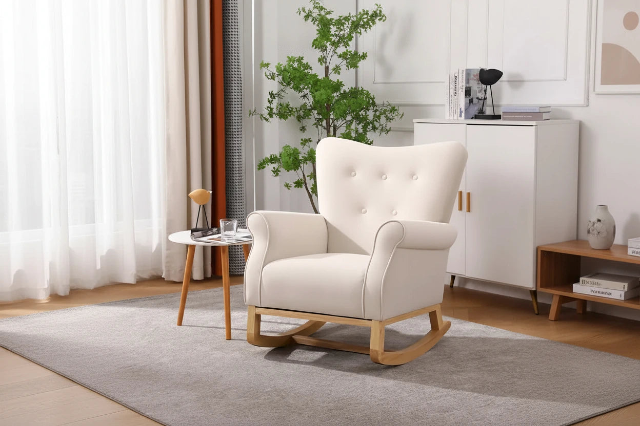 GEITIN High Back Rocking Chair with Tufted Back