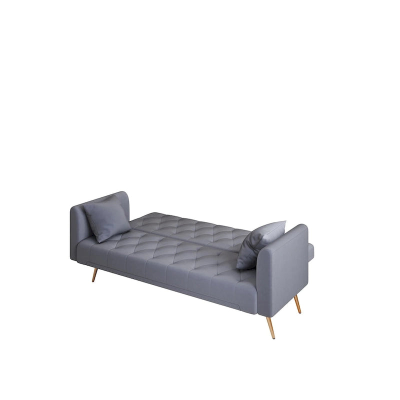 71-calowa rozkładana sofa aksamitna z regulowanym oparciem