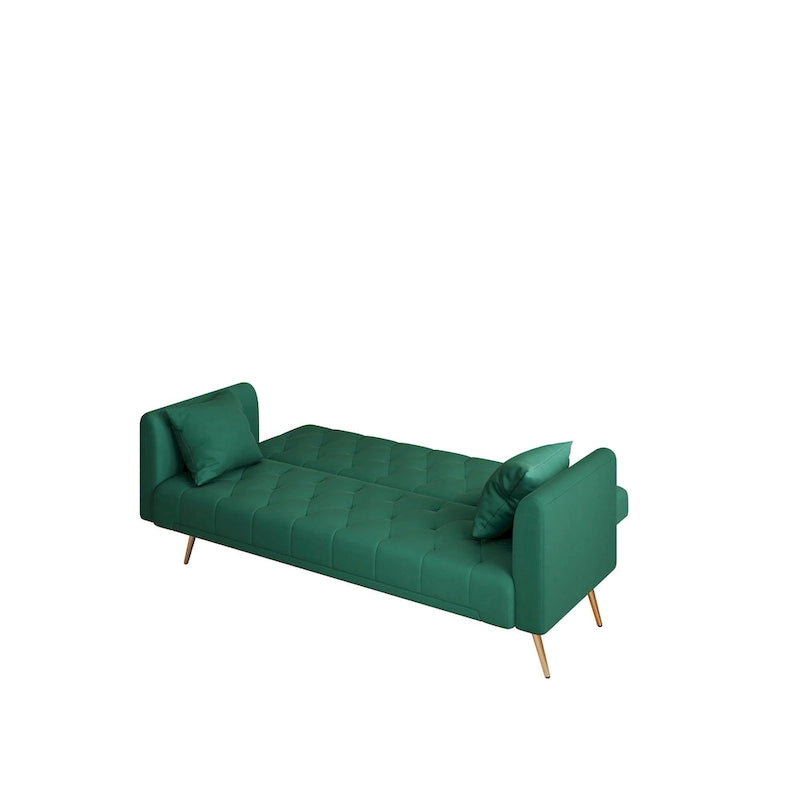71-calowa rozkładana sofa aksamitna z regulowanym oparciem