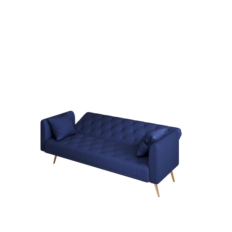 71-calowa rozkładana sofa aksamitna z regulowanym oparciem